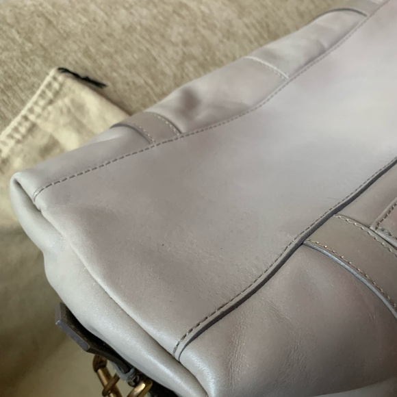 Burberry Y2K Leather Duffel Bag in Beige with Gold Accents - Picture 9 of 16